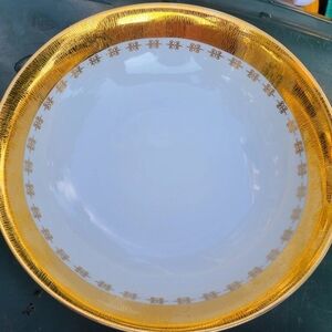 Luxe Everyday Hotel Collection Gold Oval Platter AND Serving Bowl